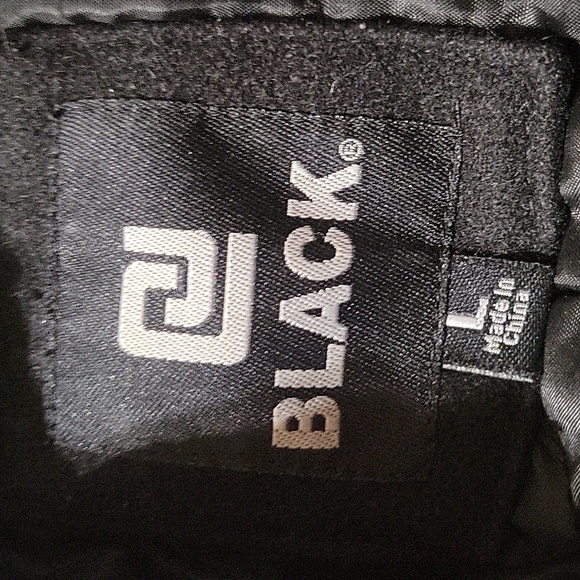 CJ BLACK Unisex Black L Pea Coat Fully‎ Lined Wool Heavy See description - Picture 5 of 5